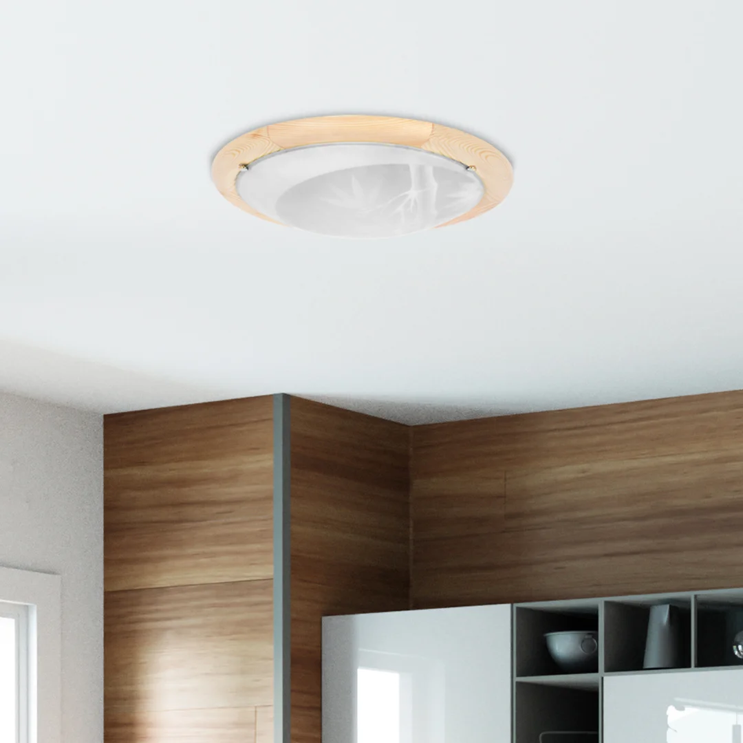 BAMBOO LAMPA SUFITOWA PLAFON 30 DREWNO STANDARD 1X60 W E27 SOSNA — zdjęcie 2