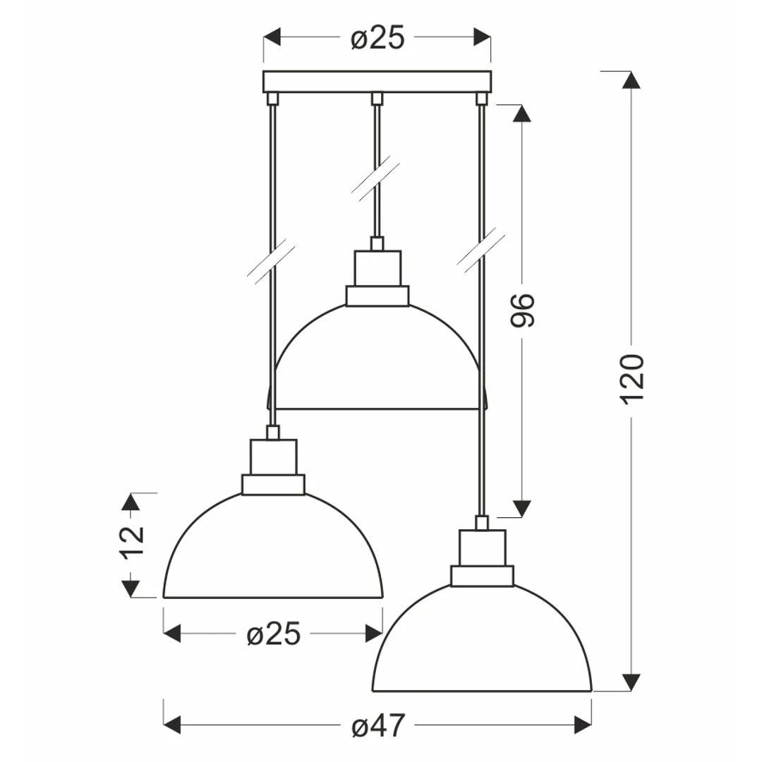 BARCA lampa wisząca czarny 3x40W E27 klosz dymiony — zdjęcie 2