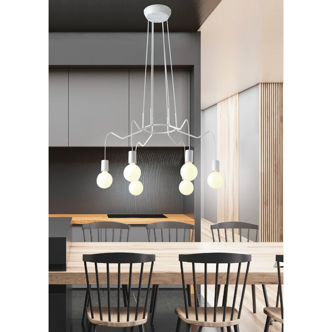 BASSO LAMPA WISZĄCA 6X40W E27 BIAŁY MATOWY — zdjęcie 2