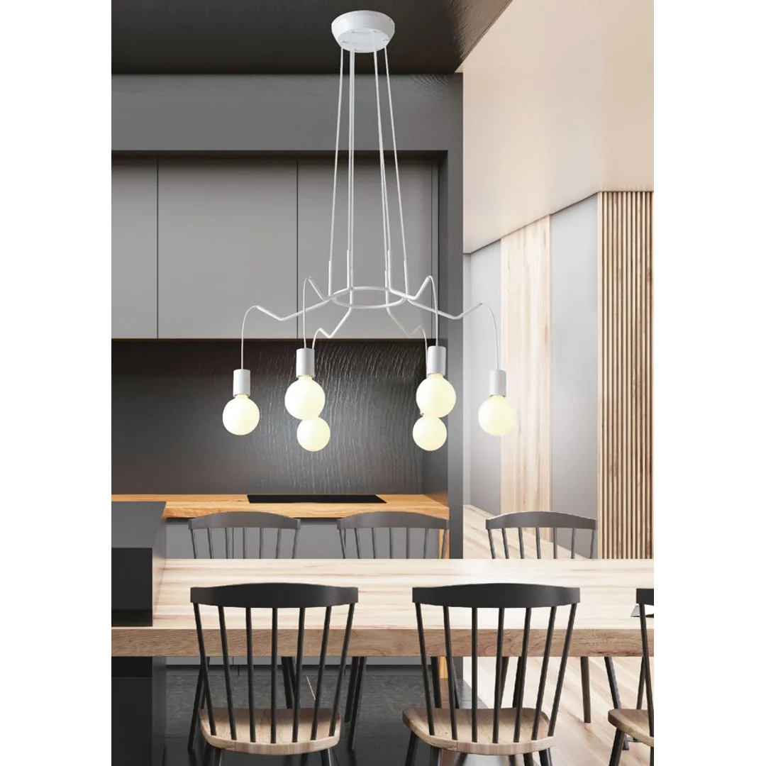 BASSO LAMPA WISZĄCA 6X40W E27 BIAŁY MATOWY — zdjęcie 3