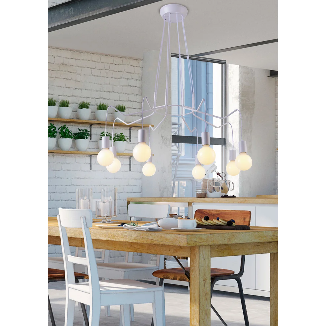 BASSO LAMPA WISZĄCA 8X40W E27 BIAŁY MATOWY — zdjęcie 2