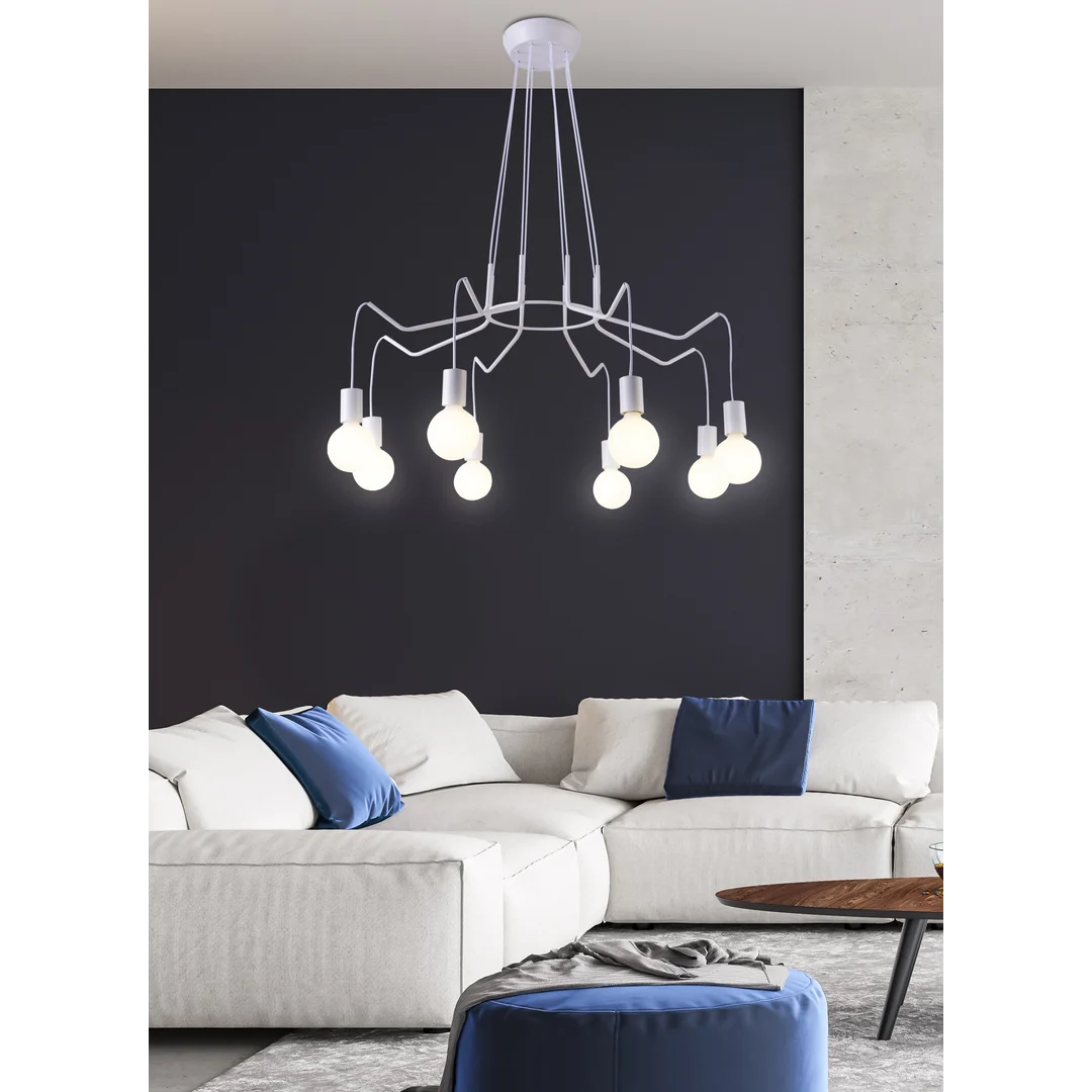 BASSO LAMPA WISZĄCA 8X40W E27 BIAŁY MATOWY — zdjęcie 4