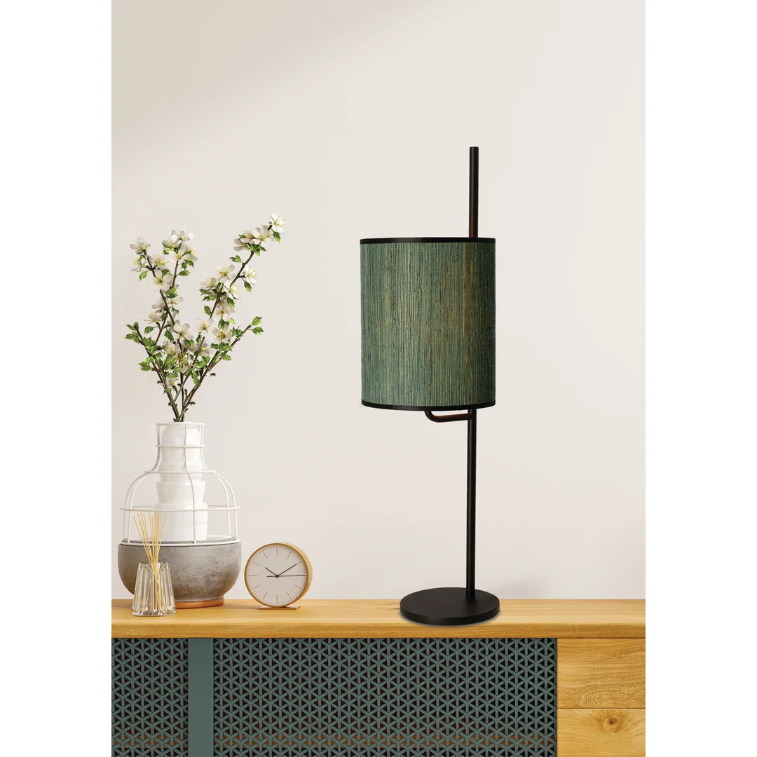 BENDI LAMPA STOŁOWA CZARNY 1X40W E27 ABAŻUR ZIELONY — zdjęcie 2