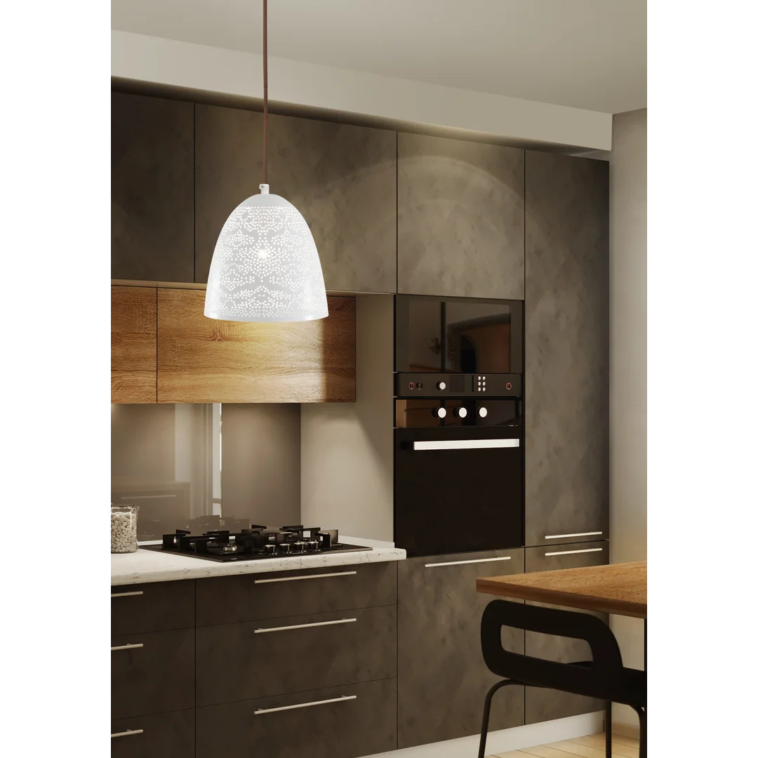 BENE LAMPA WISZĄCA 20/21 STOŻEK 1X60W E27 AŻUROWY BIAŁY — zdjęcie 2