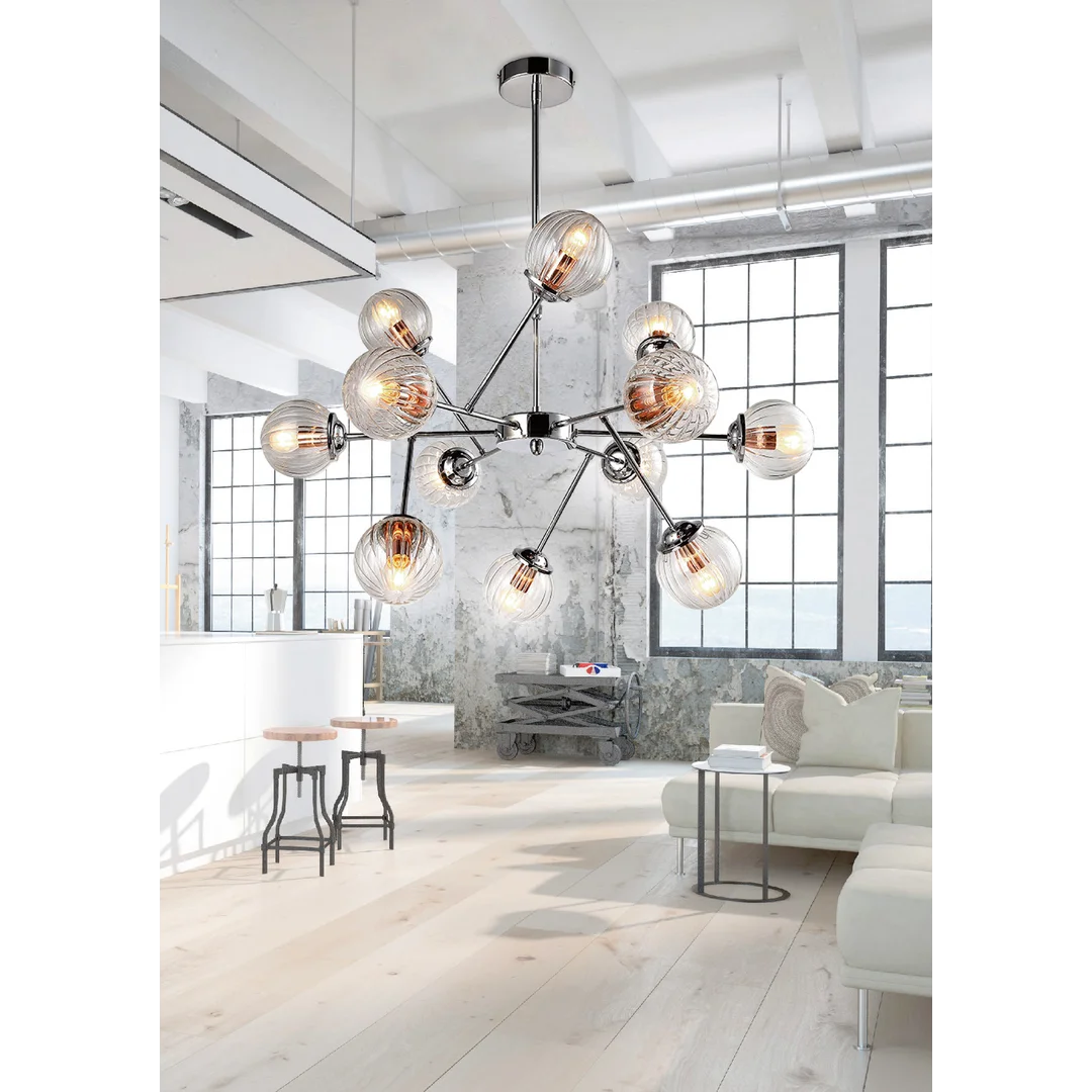 BEST LAMPA WISZĄCA 12X40W E14 CHROM+MIEDŹ — zdjęcie 2