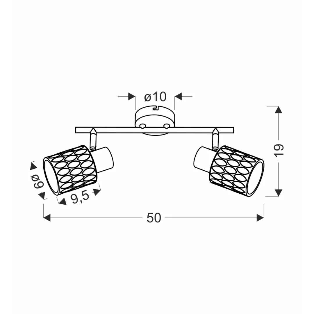 BILL LAMPA SUFITOWA LISTWA CZARNY 2X40W E27 KLOSZ DYMIONY — zdjęcie 3