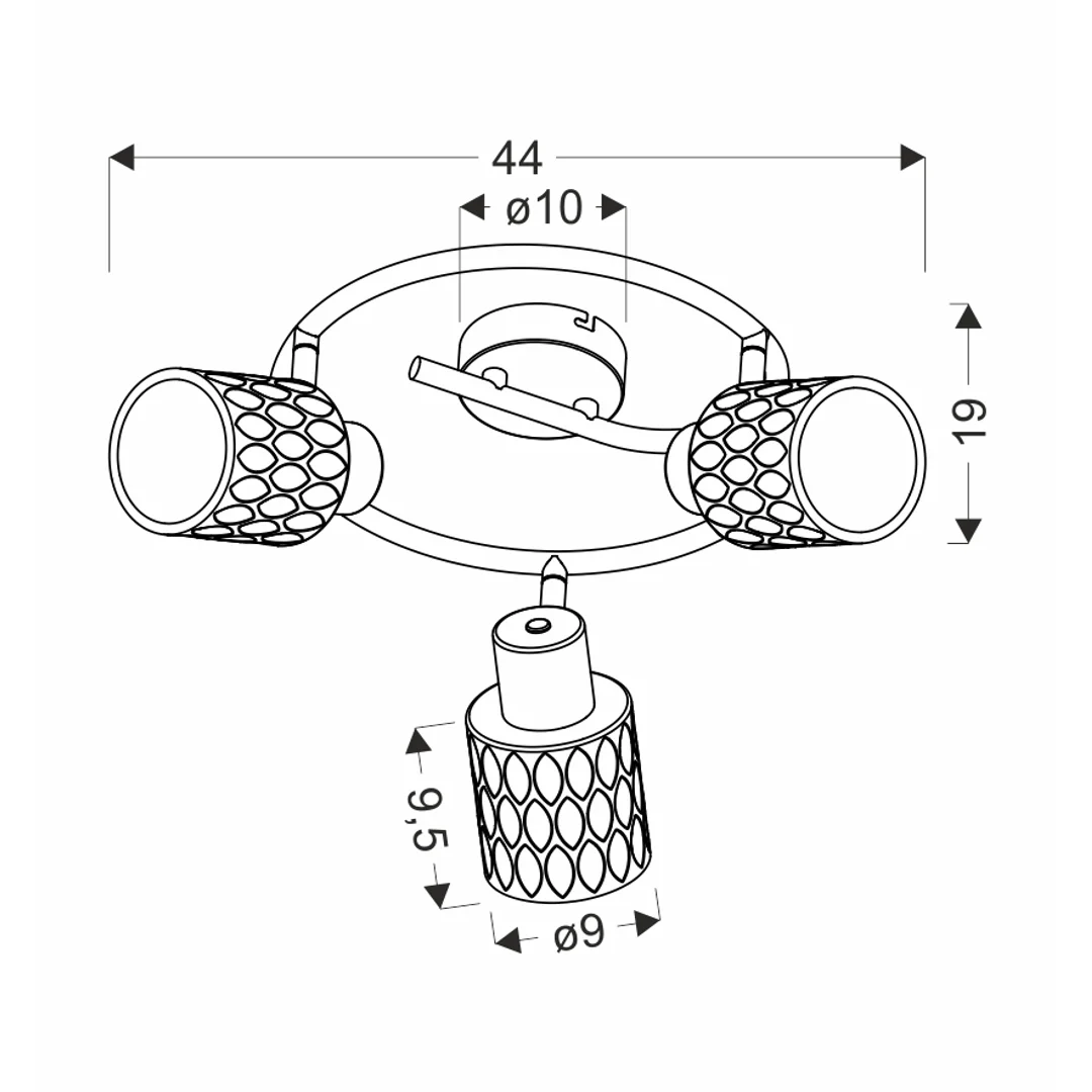 BILL LAMPA SUFITOWA SPIRALA CZARNY 3X40W E27 KLOSZ DYMIONY — zdjęcie 2