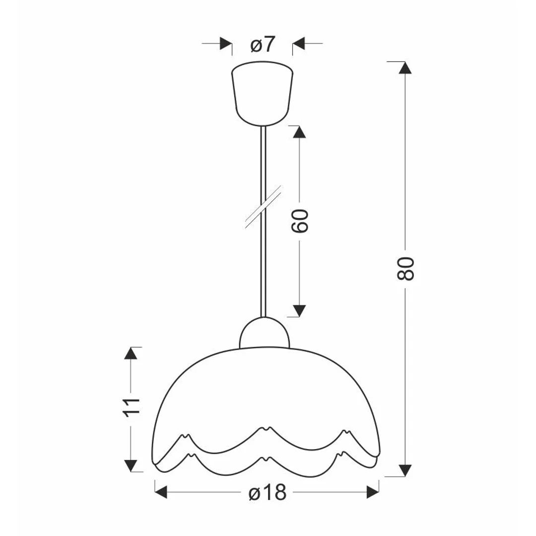 Bratek lampa wisząca 18 1x60w e27 klosz biały — zdjęcie 2