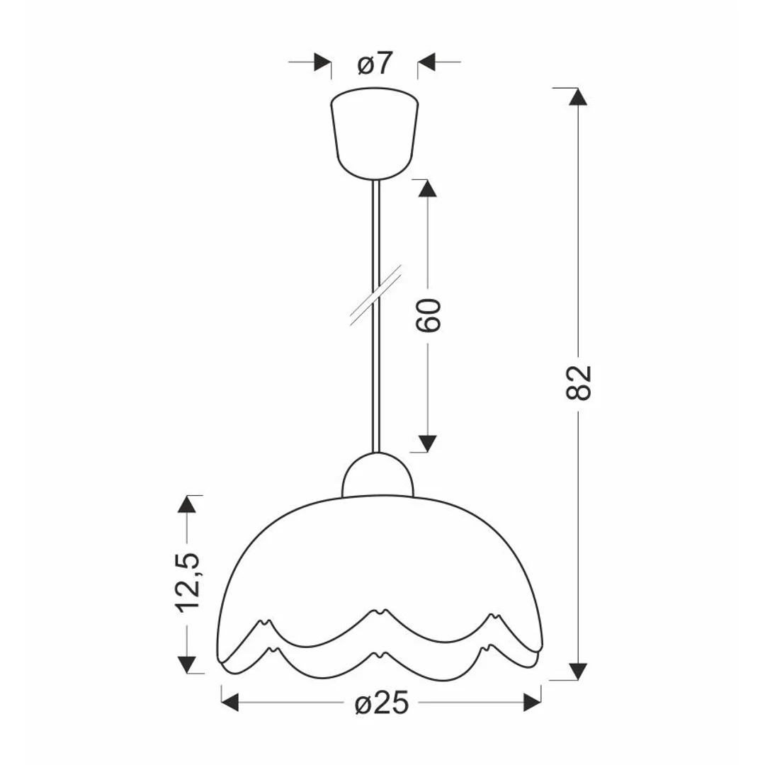 Bratek lampa wisząca 25 1x60w e27 klosz biały — zdjęcie 3