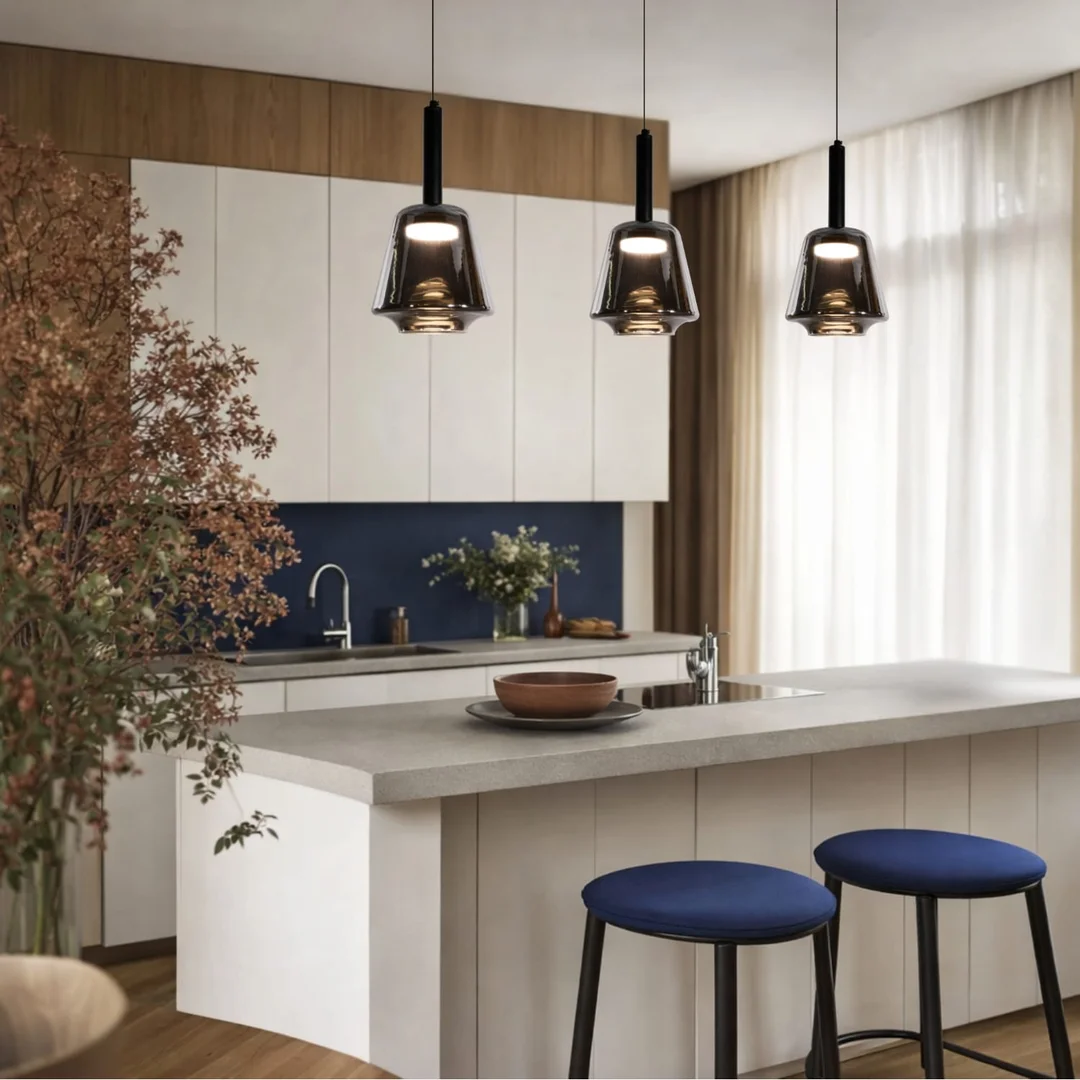 BUENO lampa wisząca czarny 1x9W GX53 klosz bezbarwny+dymiony — zdjęcie 4