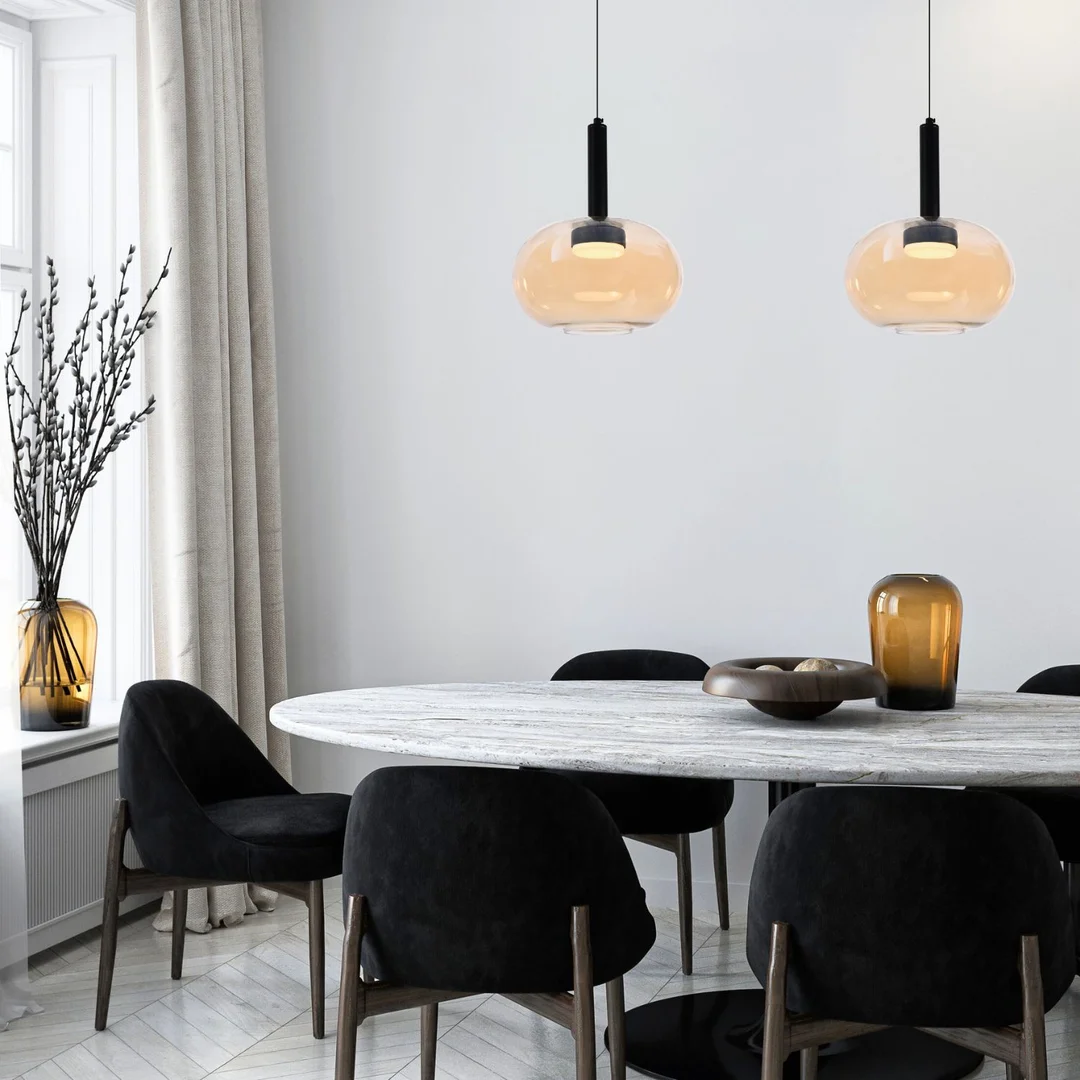 BUENO lampa wisząca czarny 1x9W GX53 klosz bezbarwny+złoty — zdjęcie 4