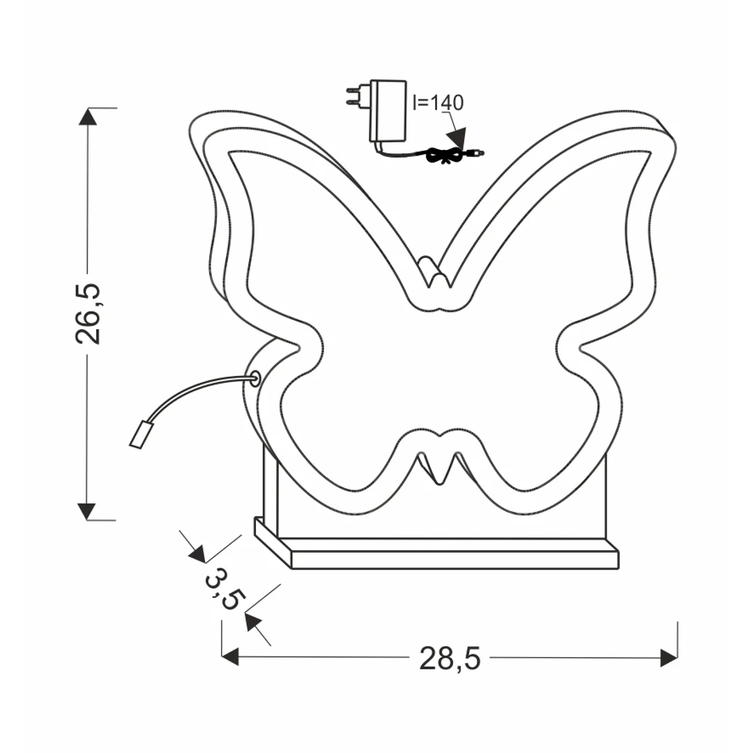 Butterfly lampa stołowa 14w led 3000k iq kids różowy — zdjęcie 2
