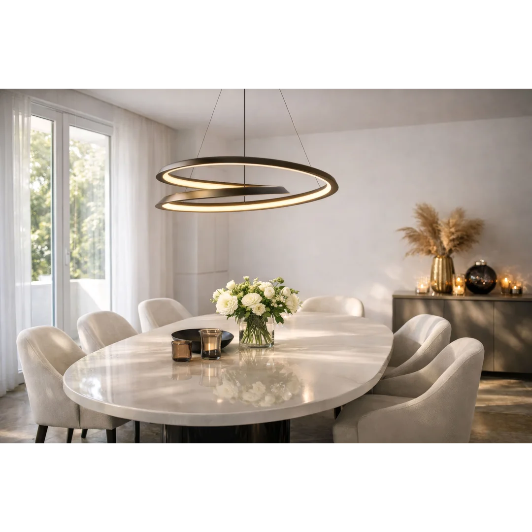 CALLAS lampa wisząca czarny 32W LED 3000, 4500, 6500K osłonka biała — zdjęcie 2