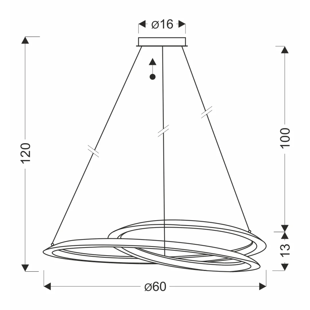 CALLAS lampa wisząca czarny 32W LED 3000, 4500, 6500K osłonka biała — zdjęcie 3