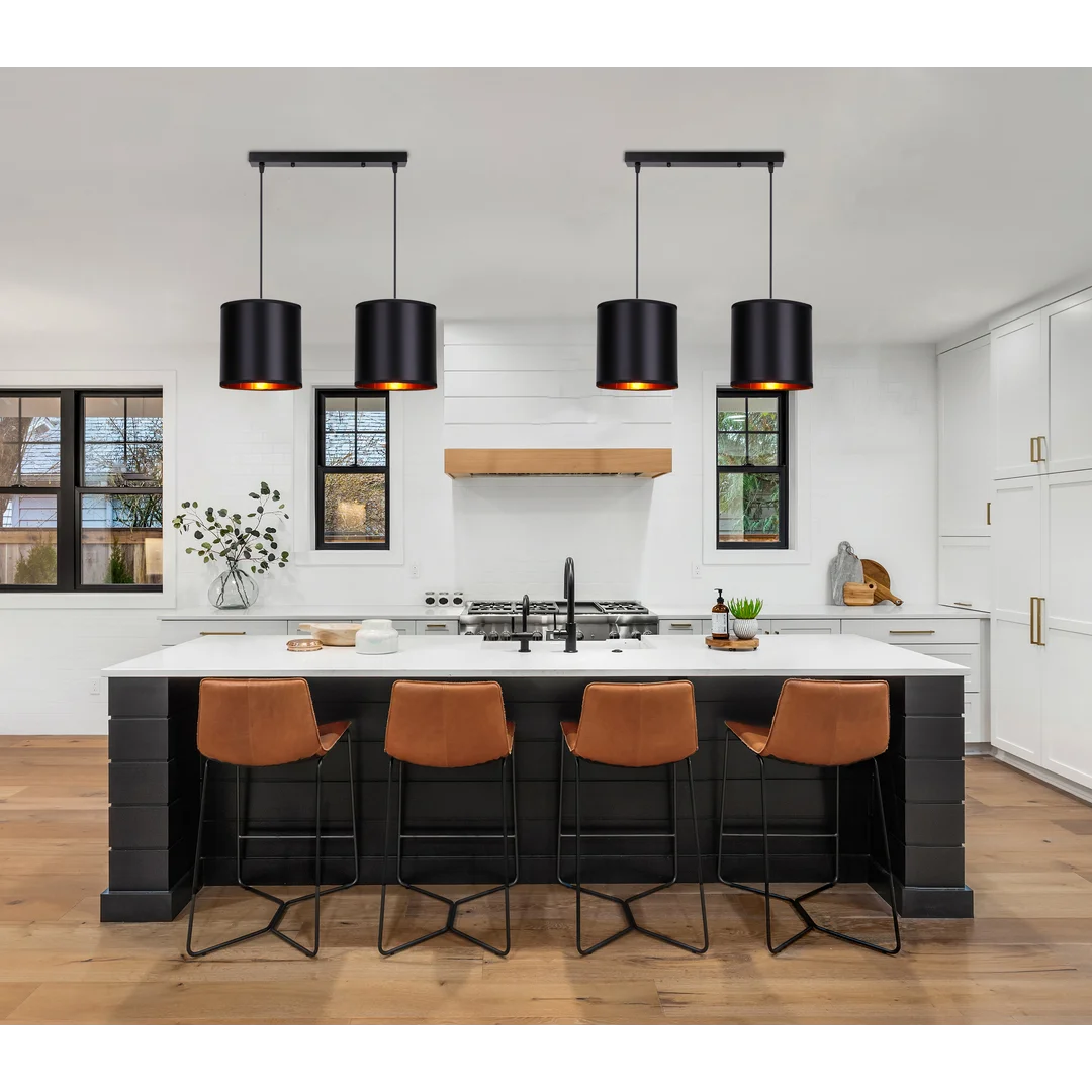 Candida lampa wisząca czarny 2x40w e27 abażur czarny — zdjęcie 2