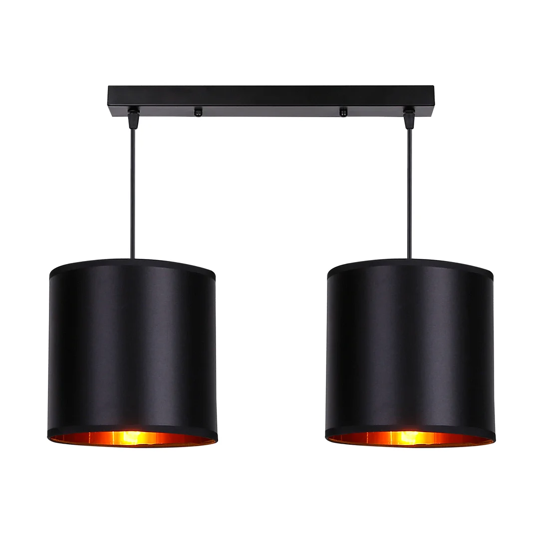 Candida lampa wisząca czarny 2x40w e27 abażur czarny — zdjęcie 3