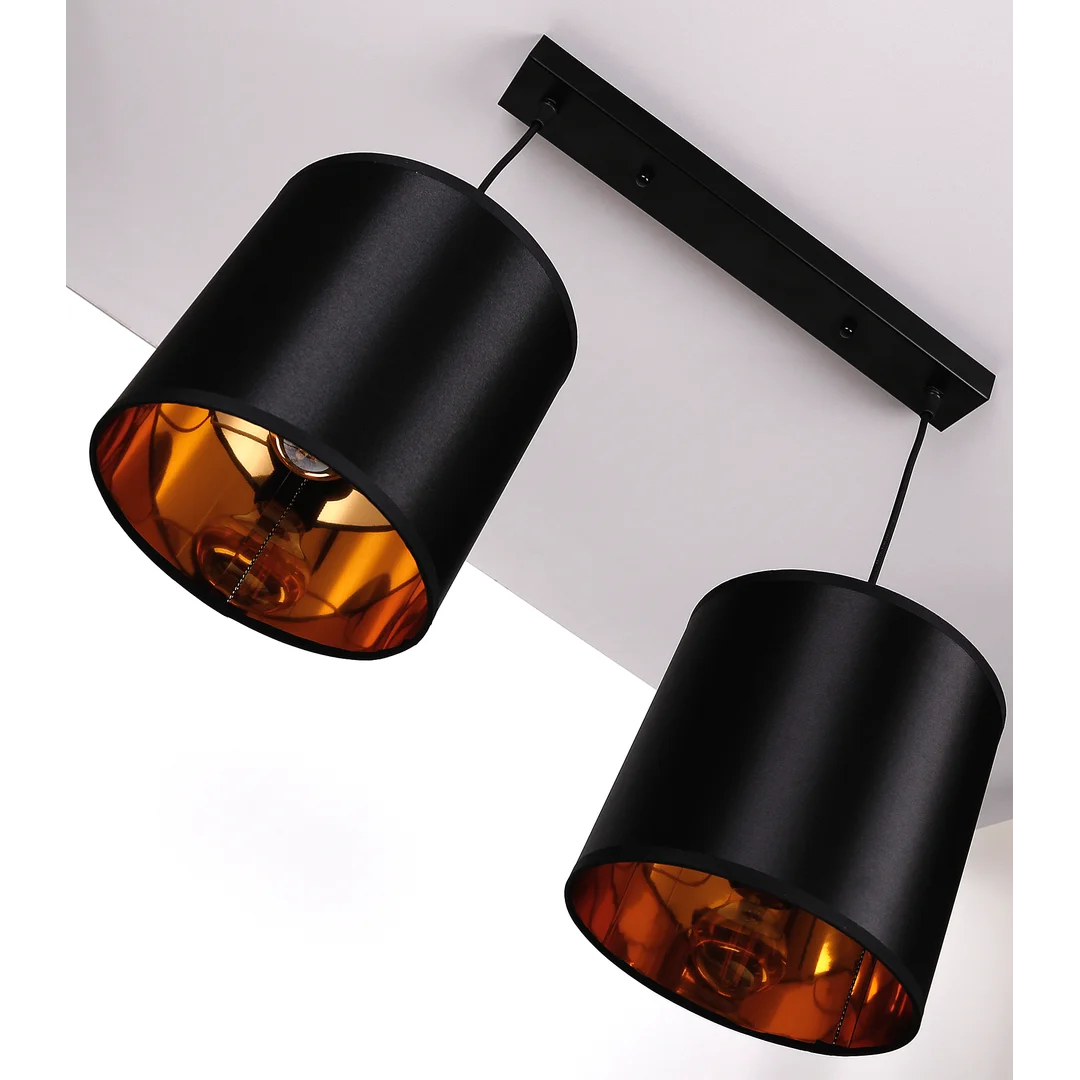 Candida lampa wisząca czarny 2x40w e27 abażur czarny — zdjęcie 6