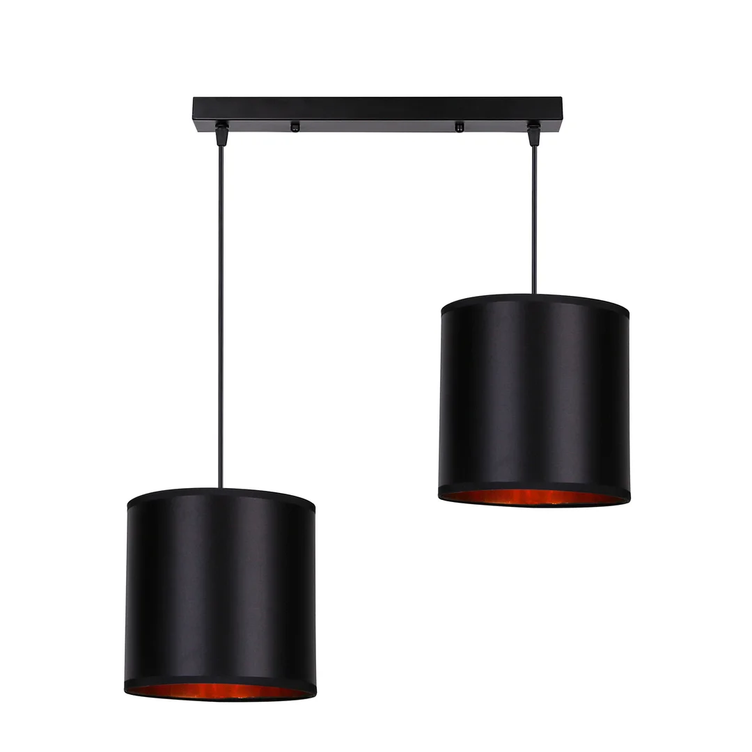 Candida lampa wisząca czarny 2x40w e27 abażur czarny — zdjęcie 7