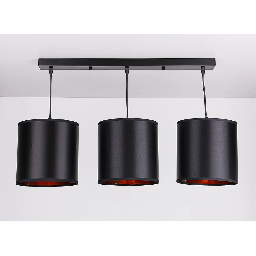 Candida lampa wisząca czarny 3x40w e27 abażur czarny — zdjęcie 3