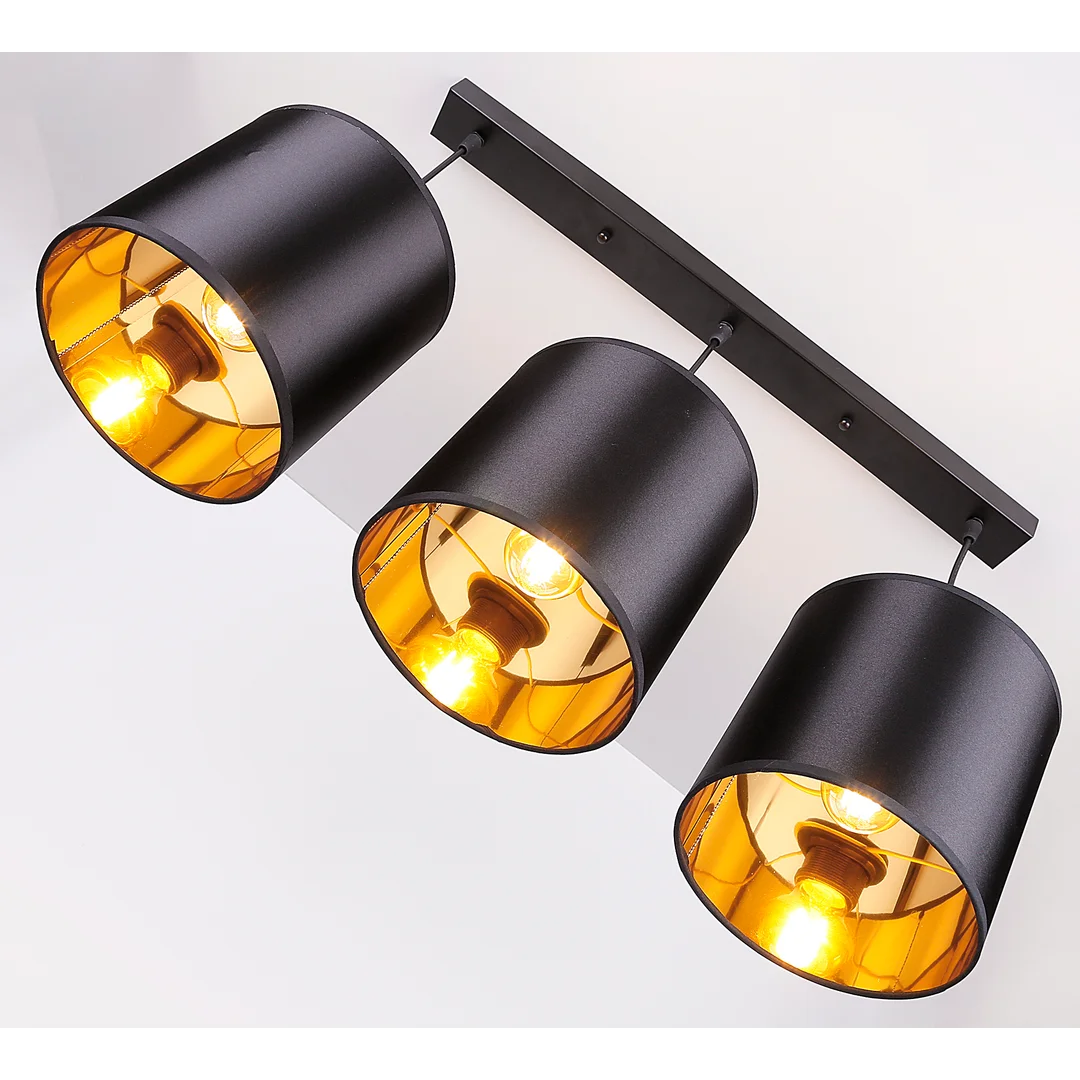 Candida lampa wisząca czarny 3x40w e27 abażur czarny — zdjęcie 5