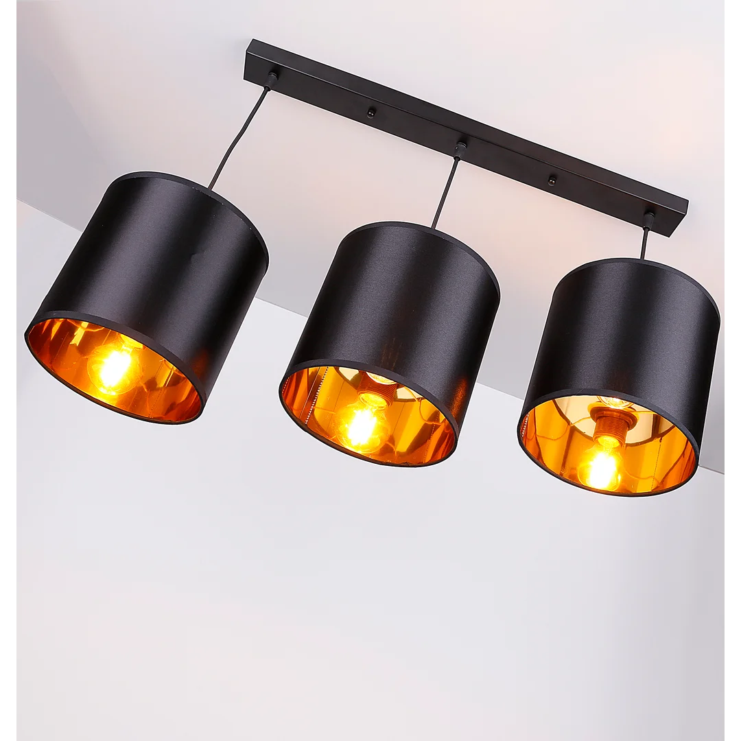 Candida lampa wisząca czarny 3x40w e27 abażur czarny — zdjęcie 6