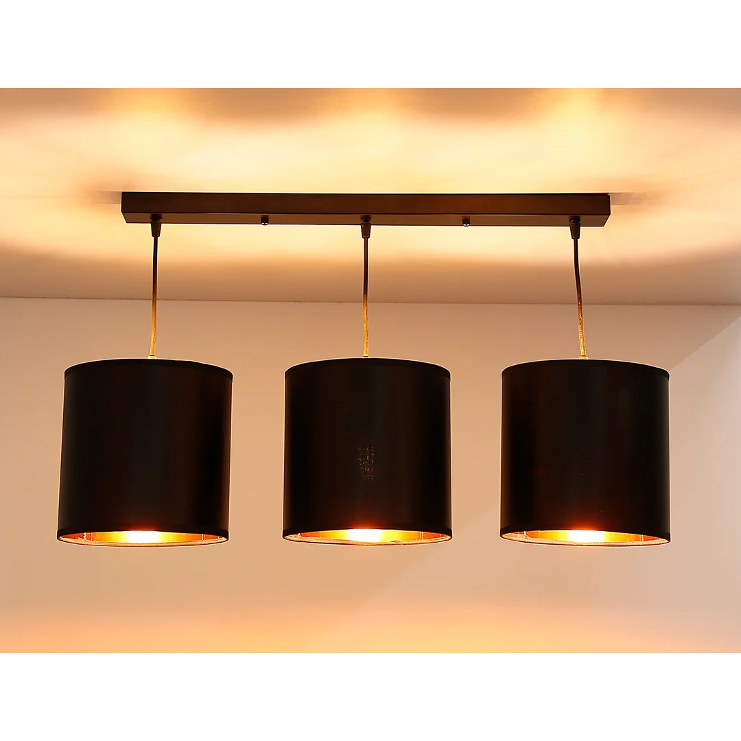 Candida lampa wisząca czarny 3x40w e27 abażur czarny — zdjęcie 7