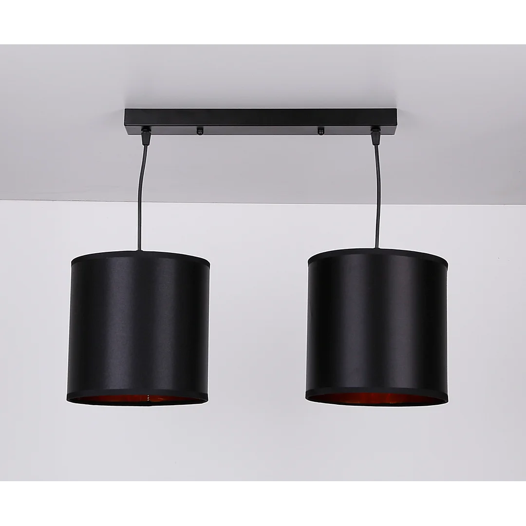 Candida p lampa wisząca czarny 2x40w e27 abażur czarny — zdjęcie 2