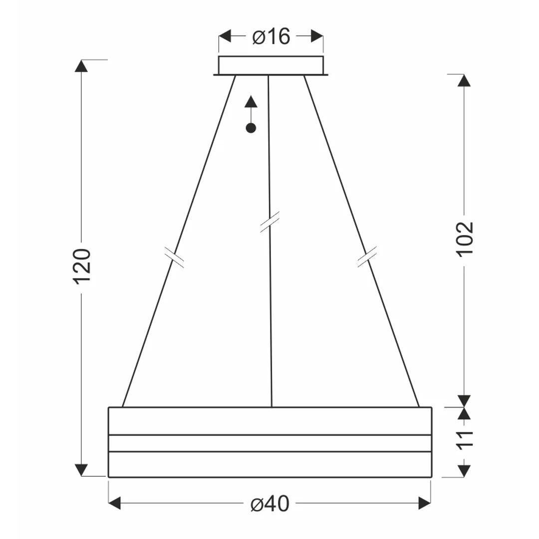 CASTILLO 40 lampa wisząca złoty 24W LED 3000, 4500, 6500K kryształki bezbarwne — zdjęcie 3