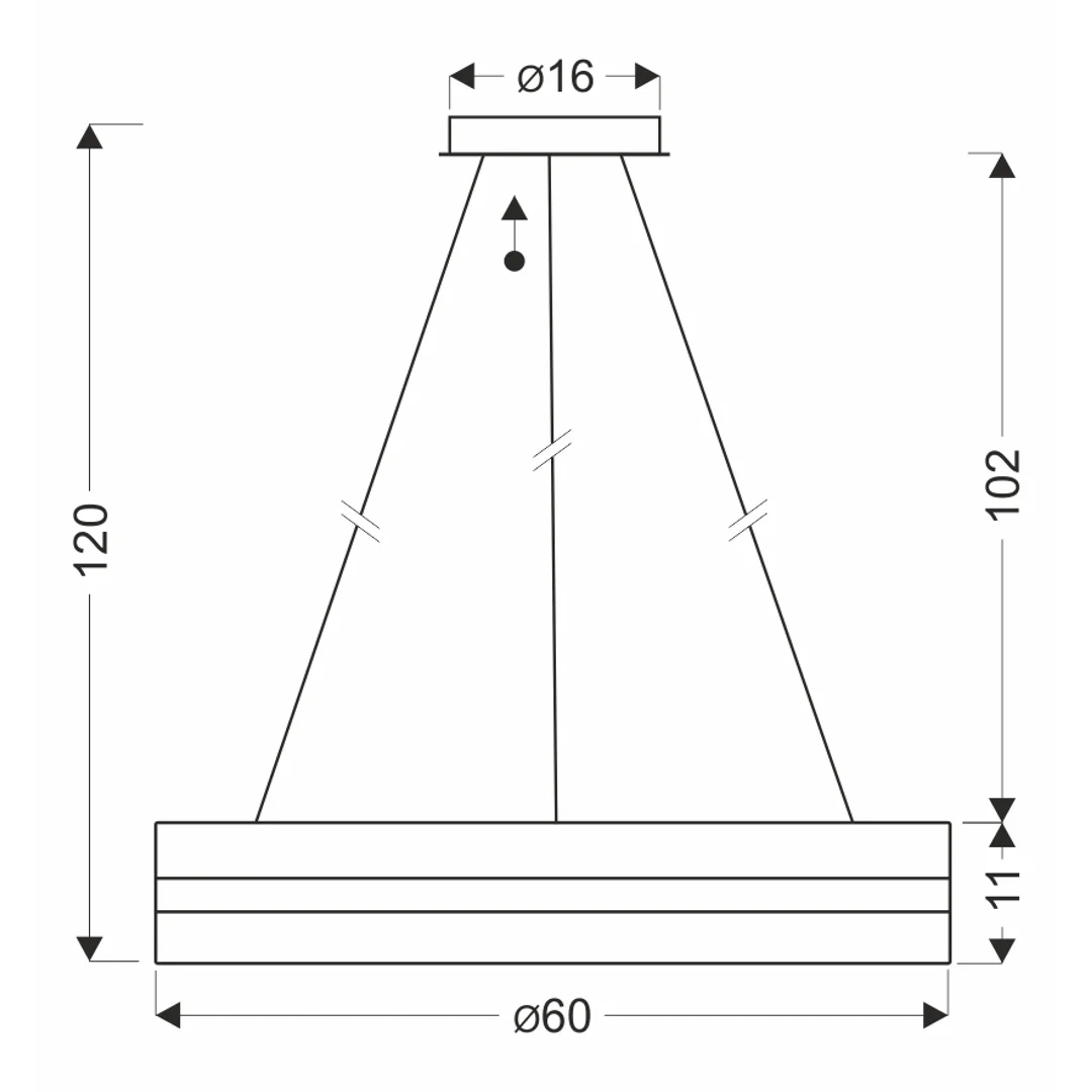 CASTILLO 60 lampa wisząca złoty 35W LED 3000, 4500, 6500K kryształki bezbarwne — zdjęcie 3