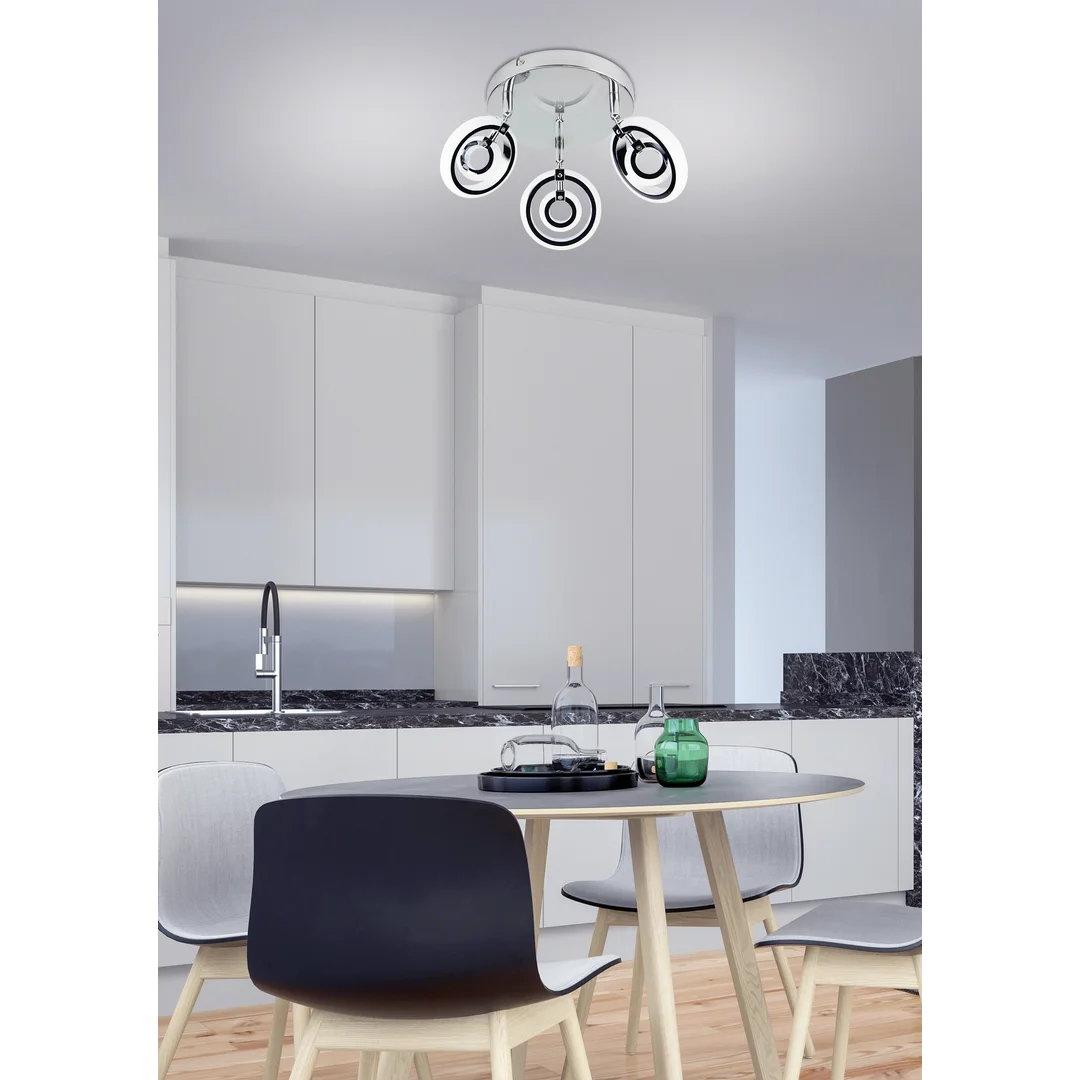 CELT LAMPA SUFITOWA PLAFON 3X6W LED CHROM 3000K — zdjęcie 2