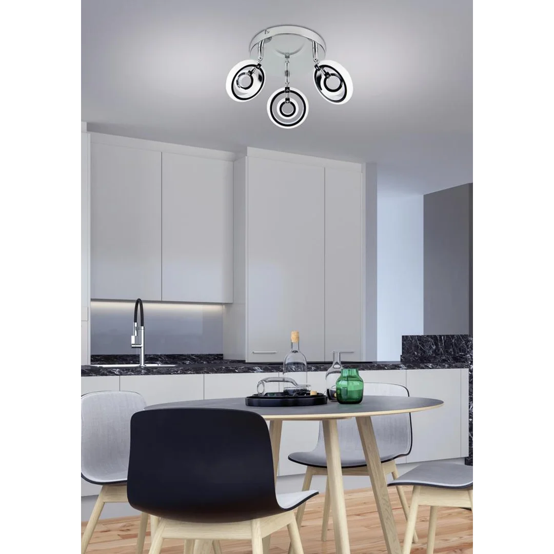 CELT LAMPA SUFITOWA PLAFON 3X6W LED CHROM 3000K — zdjęcie 3