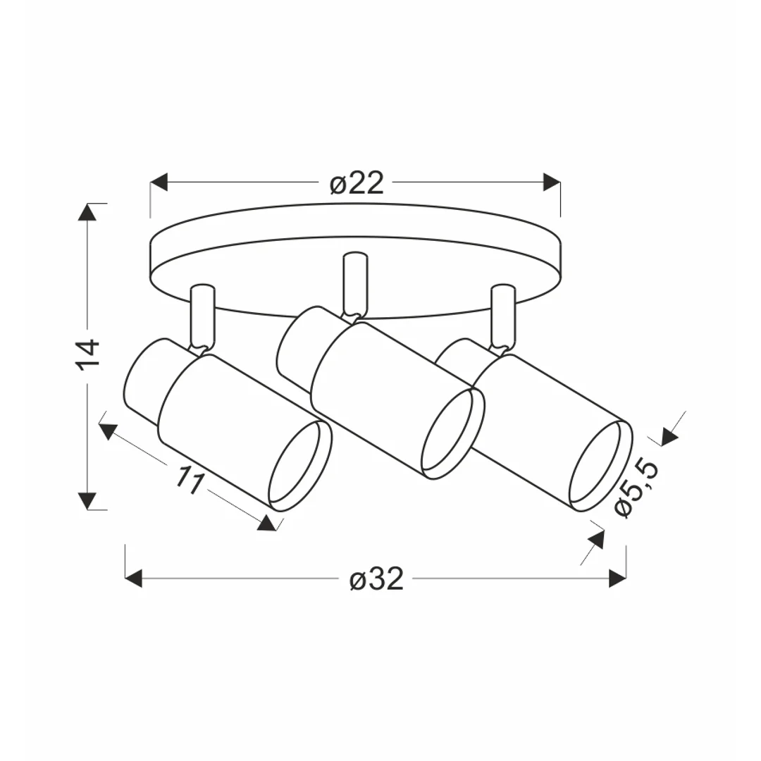 Claro lampa sufitowa plafon biały 3x15W GU10 klosz biały+drewniany — zdjęcie 2