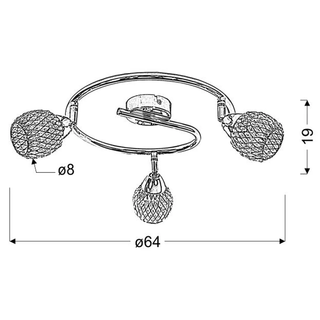 CLEAR LAMPA SUFITOWA SPIRALA 3X40W G9 FIOLET — zdjęcie 2