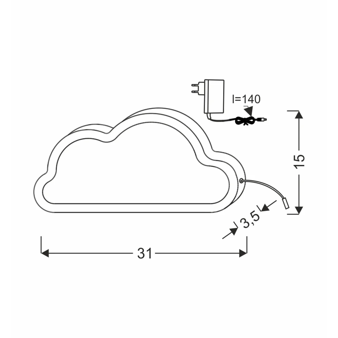 Cloud lampa stołowa 11w led 3000k iq kids różowy — zdjęcie 2