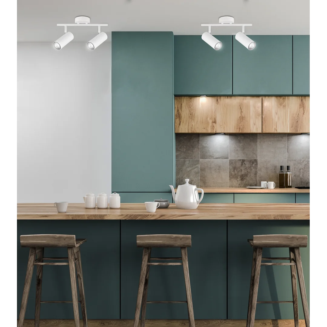 Colly lampa sufitowa biały 2x15w gu10 klosz biały — zdjęcie 3