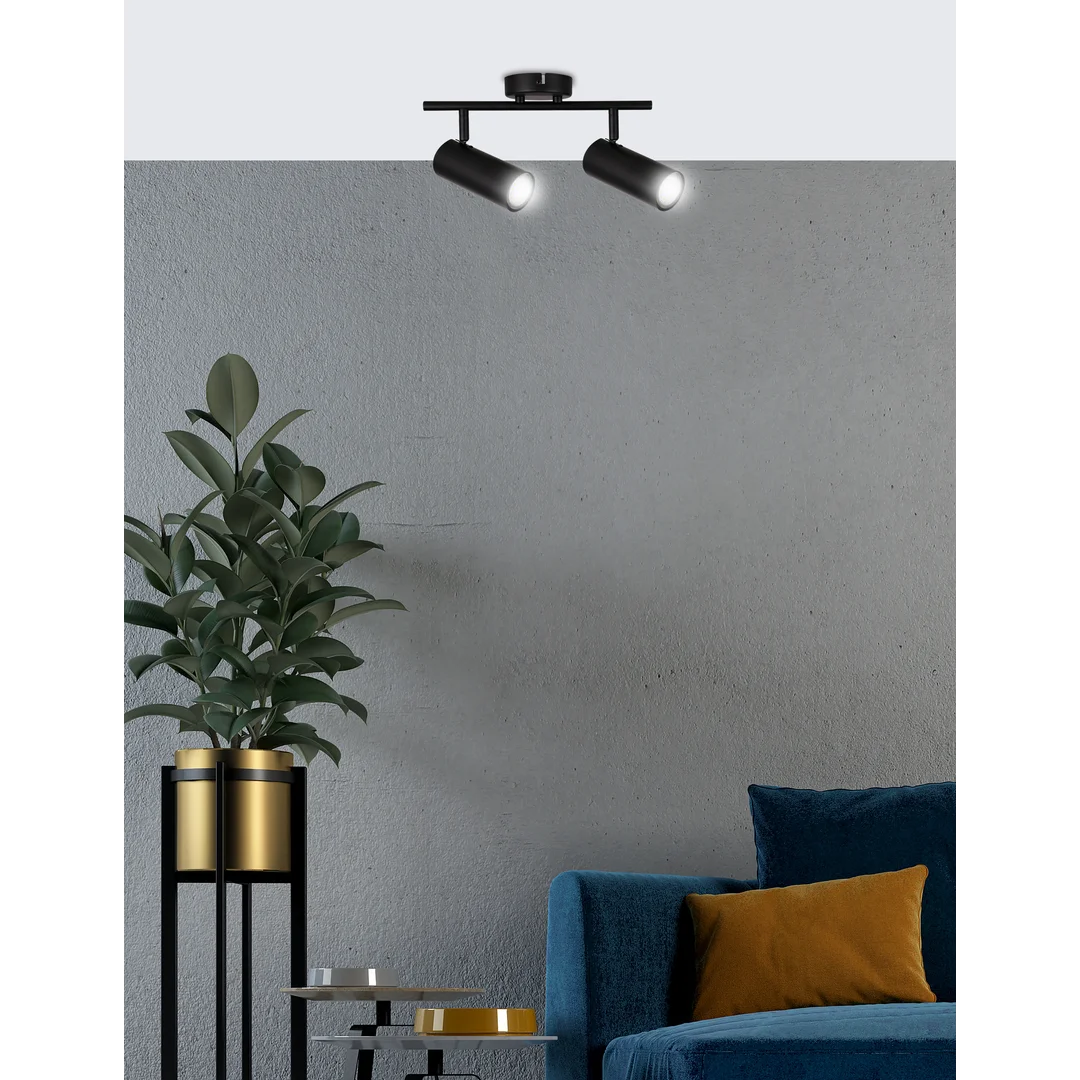Colly lampa sufitowa czarny 2x15w gu10 klosz czarny — zdjęcie 2
