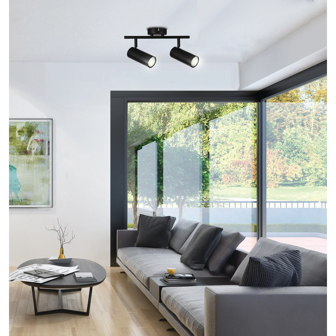 Colly lampa sufitowa czarny 2x15w gu10 klosz czarny — zdjęcie 4
