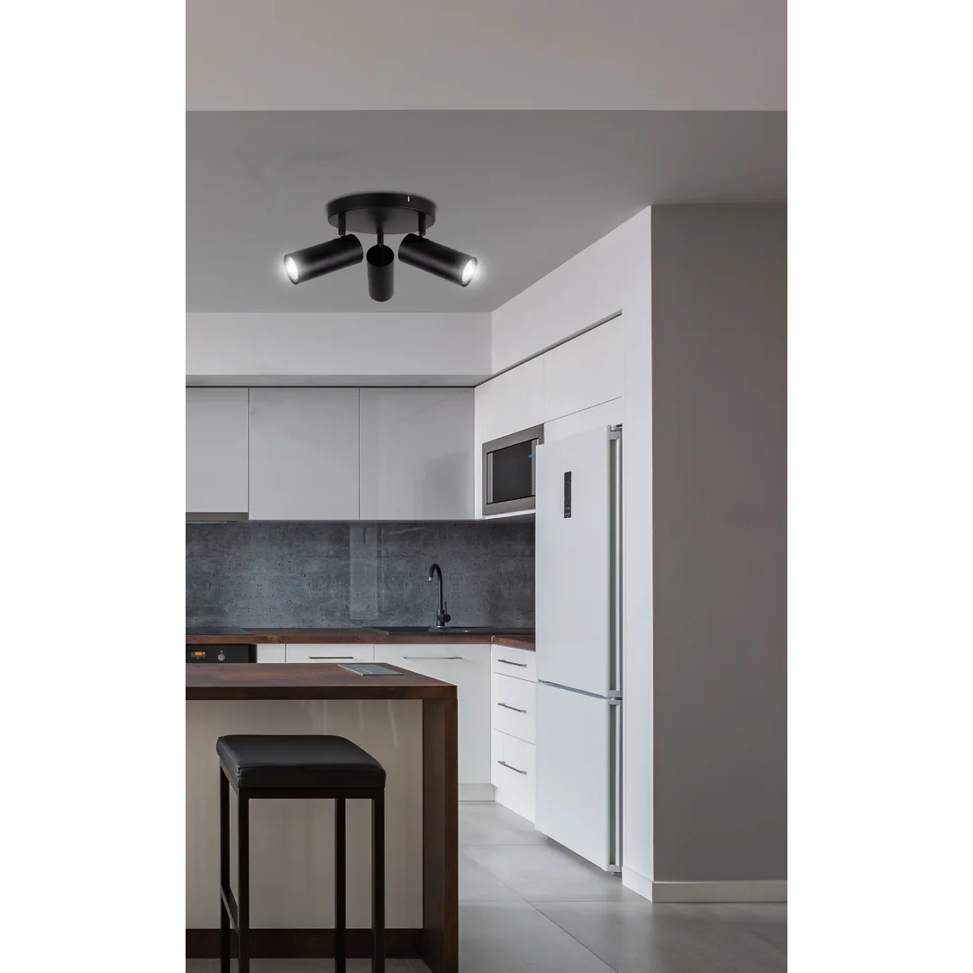 Colly lampa sufitowa czarny 3x15w gu10 klosz czarny — zdjęcie 2