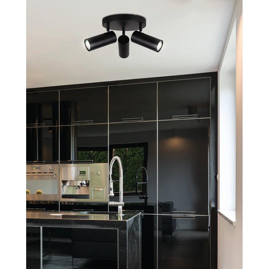 Colly lampa sufitowa czarny 3x15w gu10 klosz czarny — zdjęcie 5