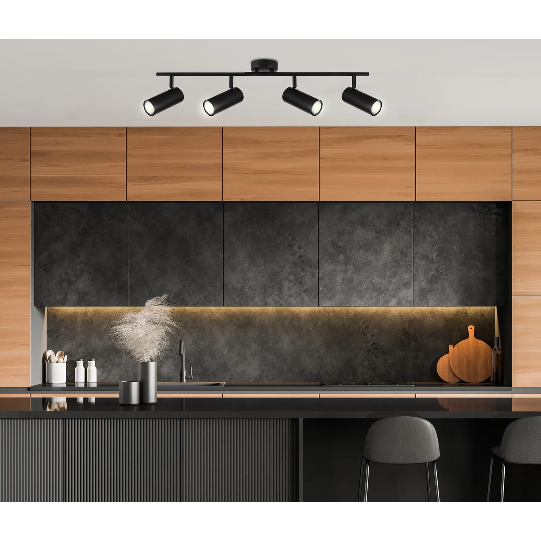 Colly lampa sufitowa czarny 4x15w gu10 klosz czarny — zdjęcie 4
