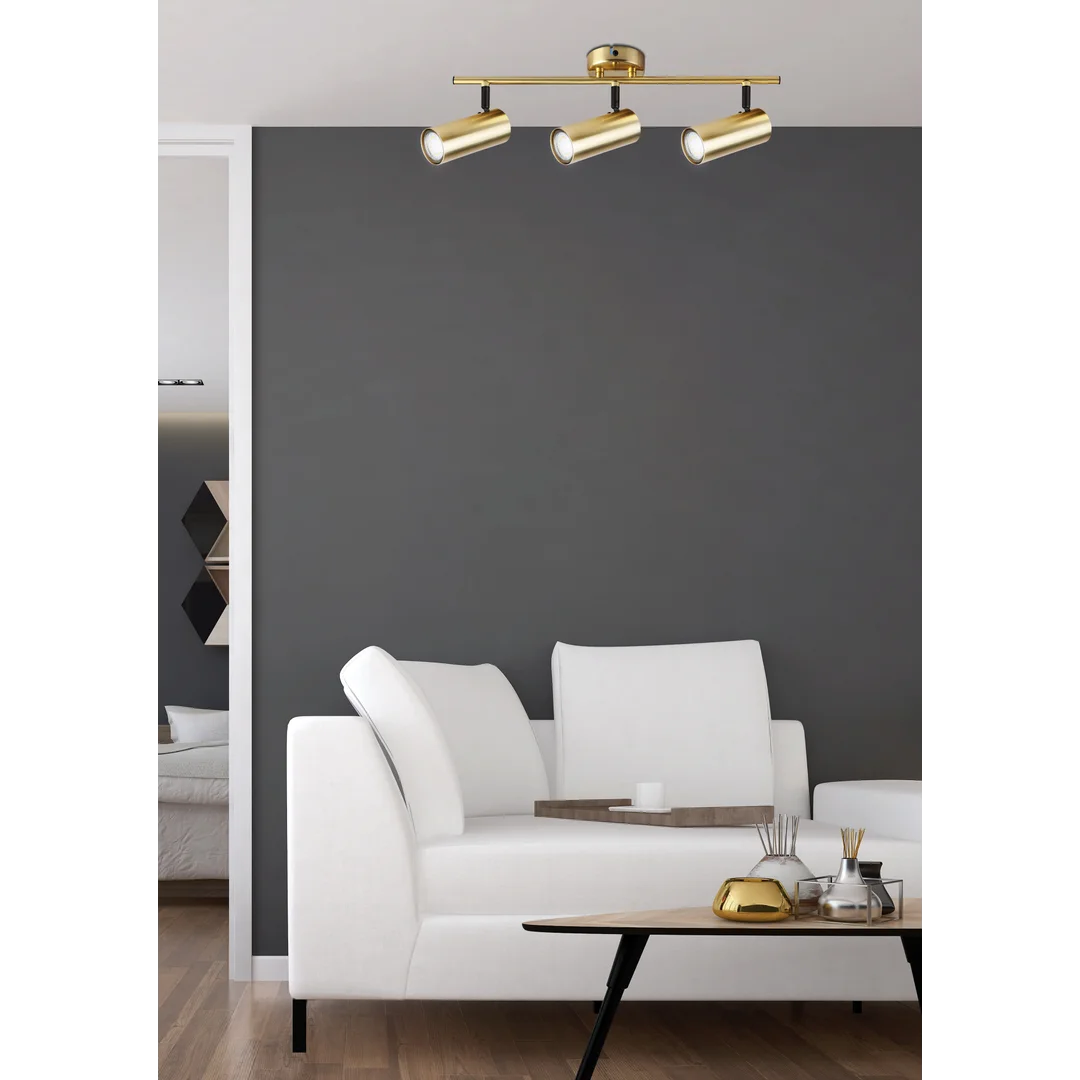 Colly lampa sufitowa mosiądz 3x15w gu10 klosz mosiądz — zdjęcie 4