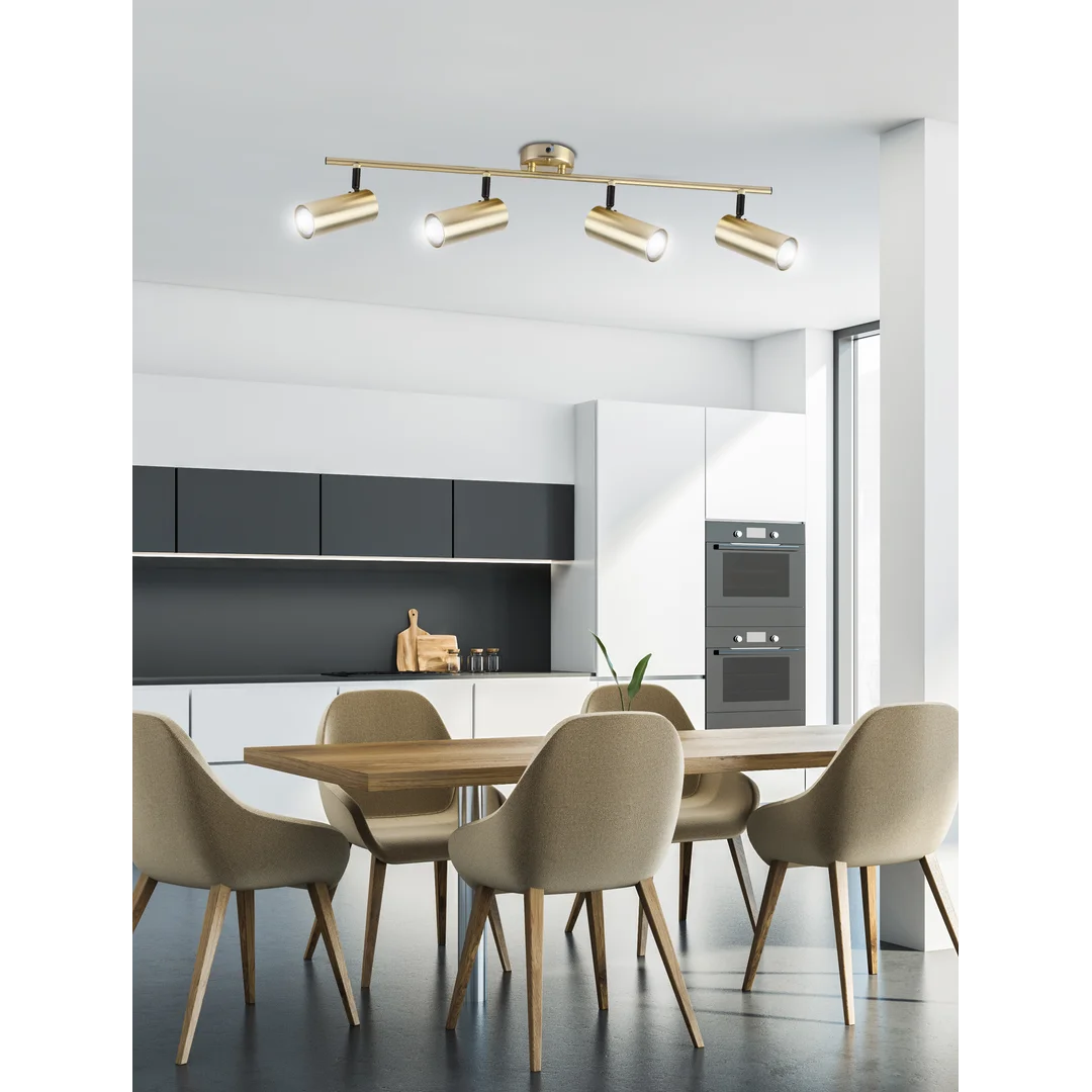 Colly lampa sufitowa mosiądz 4x15w gu10 klosz mosiądz — zdjęcie 3