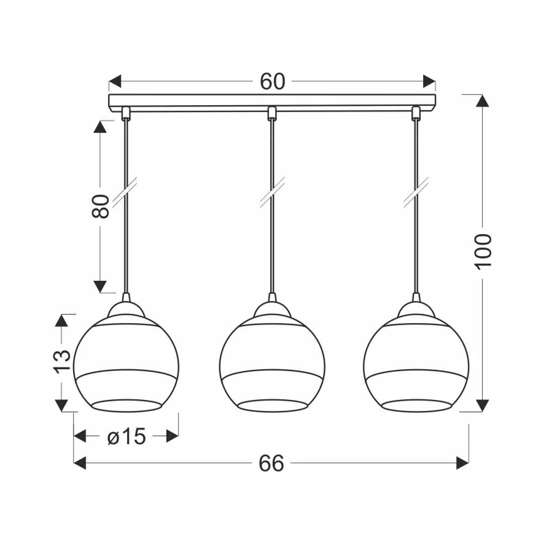 CONTESSA LAMPA WISZĄCA CZARNY 3X40 E27 KLOSZ ZŁOTY — zdjęcie 3