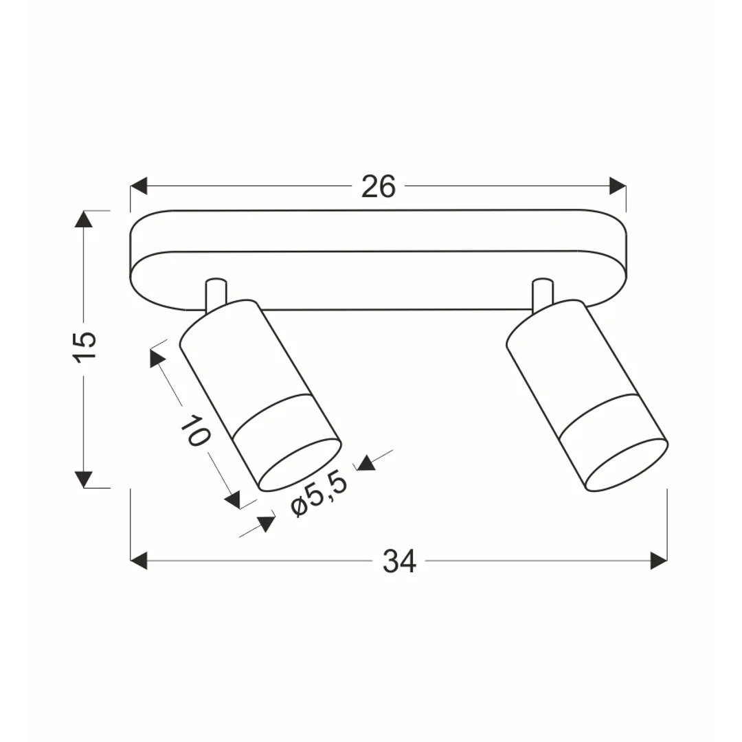 Conti lampa sufitowa 2x15W GU10 czarny metal klosze czarne z drewnem reflektory nowoczesna oprawa oświetleniowa salon sypialnia loft biuro — zdjęcie 2