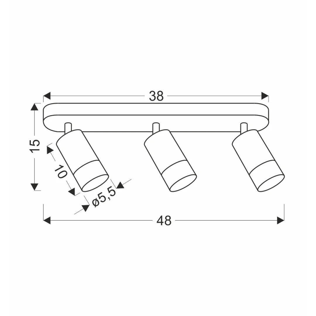 Conti lampa sufitowa listwa 3x15W GU10 czarny metal klosze czarne z drewnem nowoczesna oprawa oświetleniowa salon sypialnia kuchnia loft — zdjęcie 2
