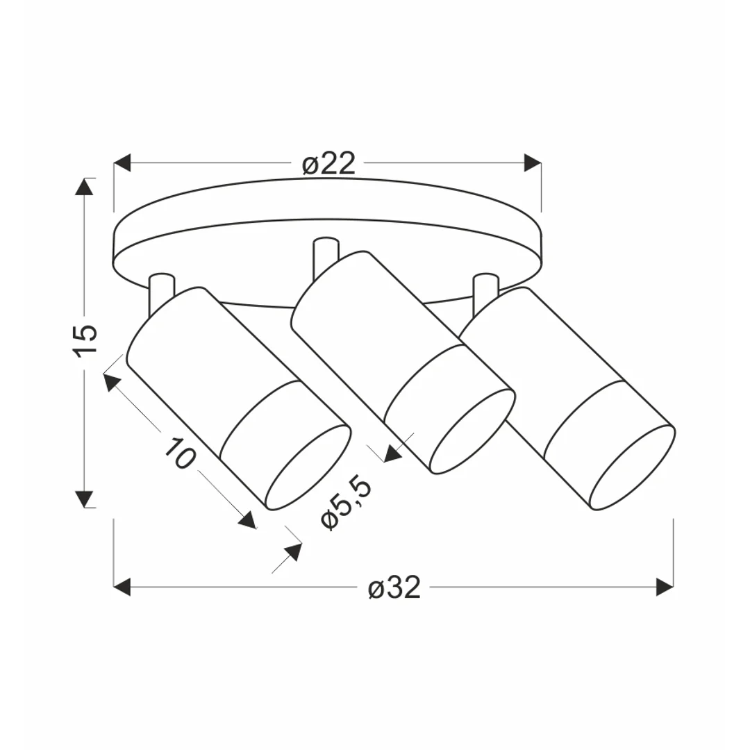 Conti lampa sufitowa plafon 3x15W GU10 czarny metal klosze czarne z drewnem nowoczesna oprawa oświetleniowa salon kuchnia sypialnia loft — zdjęcie 2