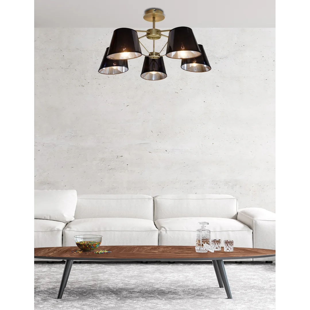 CORTEZ LAMPA WISZĄCA 5X40W E14 PATYNA — zdjęcie 2