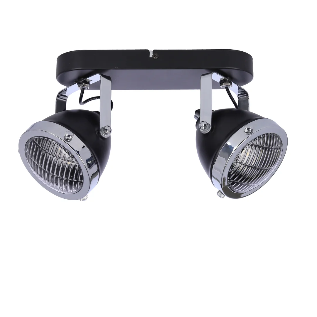 Crazy lampa sufitowa listwa czarny 2x15w gu10 klosz bezbarwny — zdjęcie 2