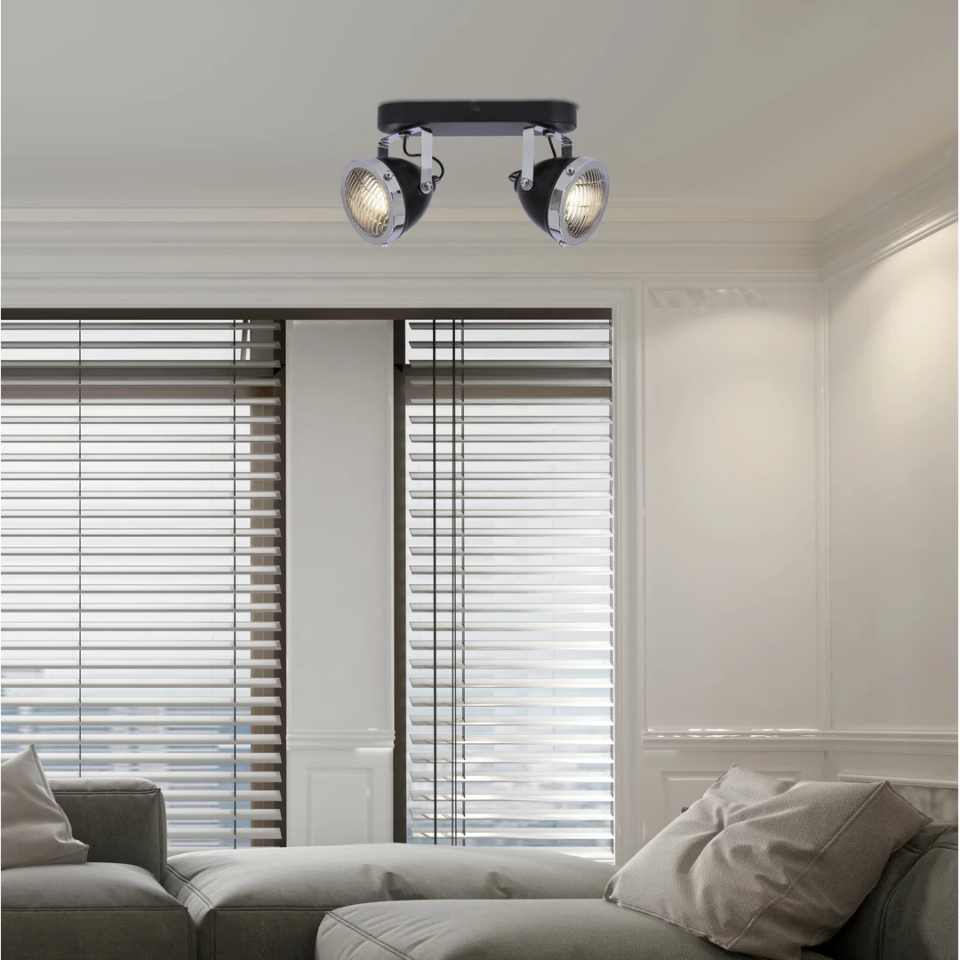 Crazy lampa sufitowa listwa czarny 2x15w gu10 klosz bezbarwny — zdjęcie 10
