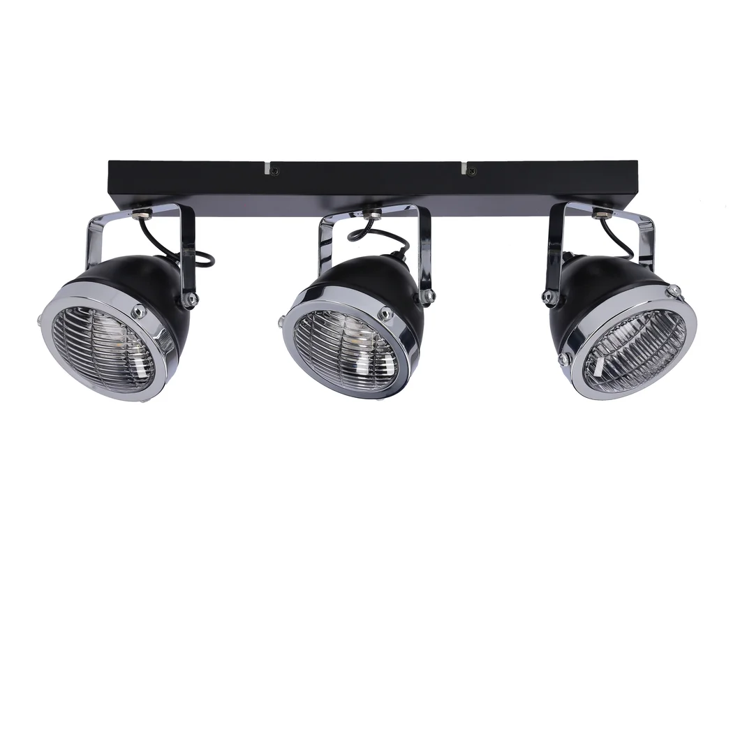 Crazy lampa sufitowa listwa czarny 3x15w gu10 klosz bezbarwny — zdjęcie 2